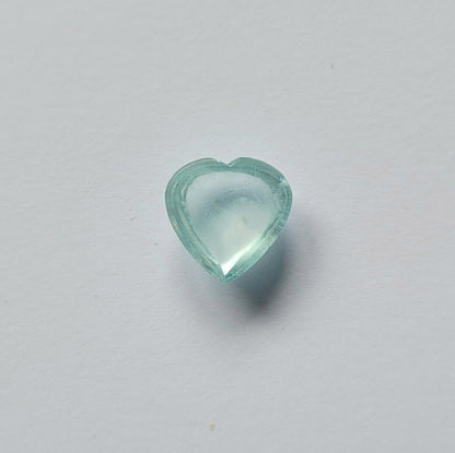 Blue Aquamarine Heart Cabochon, 4.76 ct, 12x11.8 mm – view 3 of 3