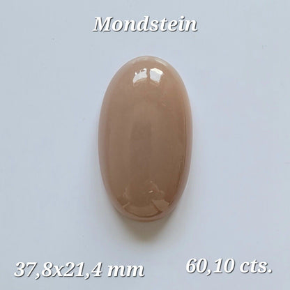 Brown Moonstone Oval Cabochon, 51.39 ct, 37.8x9.5 mm – view 1 of 3