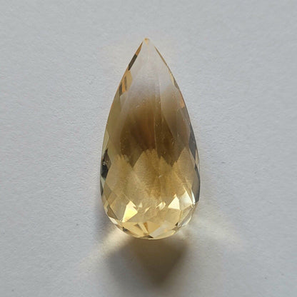 Yellow Citrine Drop Faceted Loose Stone, 26.57 ct, 29x14.7 mm – view 3 of 4