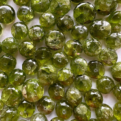 Green Tourmaline Round Faceted Beads – view 1 of 4