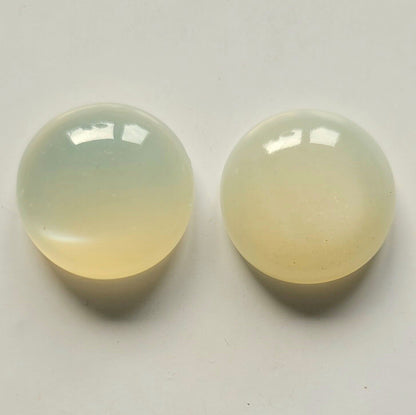 White Moonstone Round Cabochon Pair, 28.19 ct – view 2 of 3