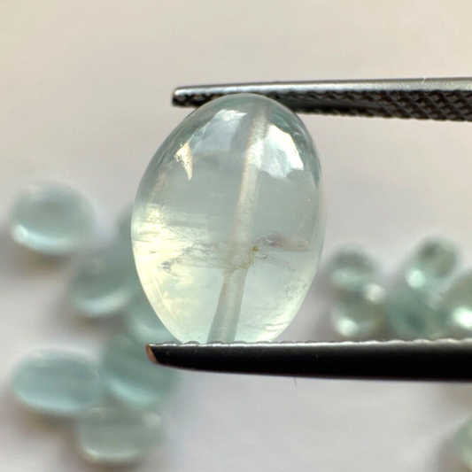 10 Beauties of the sea in the shape of an oval aquamarine- drilled
