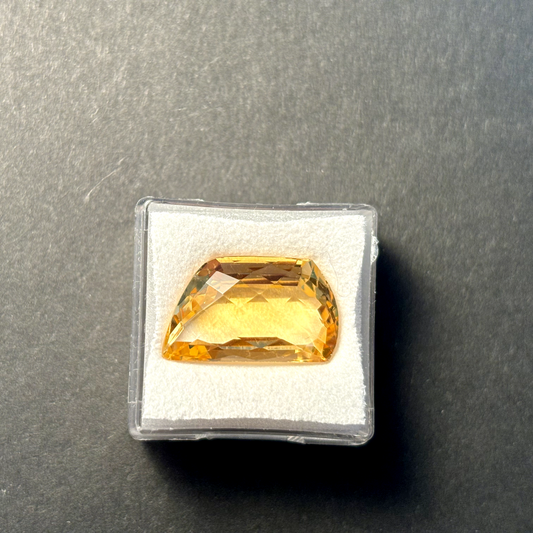 Citrine Yellow Elaborate Cut Faceted Top Quality 19.5 x 11.8mm 12.93 Carat