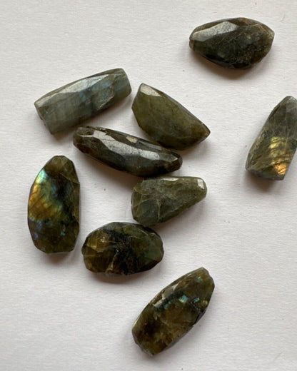 Flashing Peacock Labradorite Fancy Cut Bead Strand – view 2 of 4