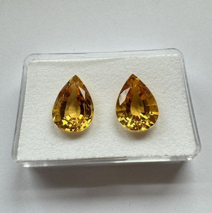 Yellow Citrine Drop Loose Stone Pair, 22.16 ct – view 3 of 6