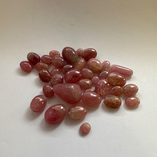 5 Pcs Pink Raw Polished Drilled Tourmaline With Inclusions For Jewelry Making
