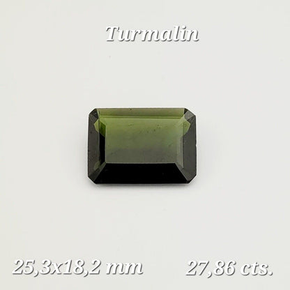 Green Tourmaline Drop Faceted Loose Stone, 27.86 ct, 25.3x18.2 mm – view 1 of 3