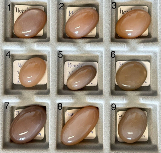 1 Piece Moonstone Cabochon Multicolor Shiny Gemstones 25-36x 14-27mm Selection