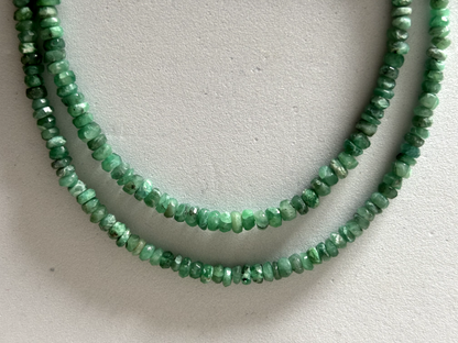 Silver Emerald Rondelle Necklace, 70 ct, 42 cm – view 18 of 21
