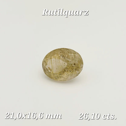 Multicolour Rutile Quartz Oval Cabochon, 26.10 ct – view 1 of 3