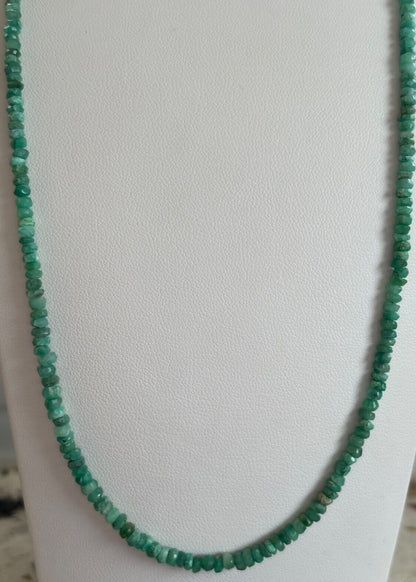 Silver Emerald Rondelle Beads, 50 ct, 42 cm – view 14 of 15
