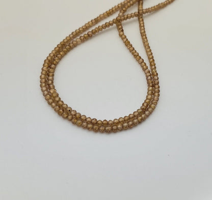 Cognac Brown Zircon Rondelle Bead Strand, 43 cm, 2.8-2.9 mm – view 4 of 5