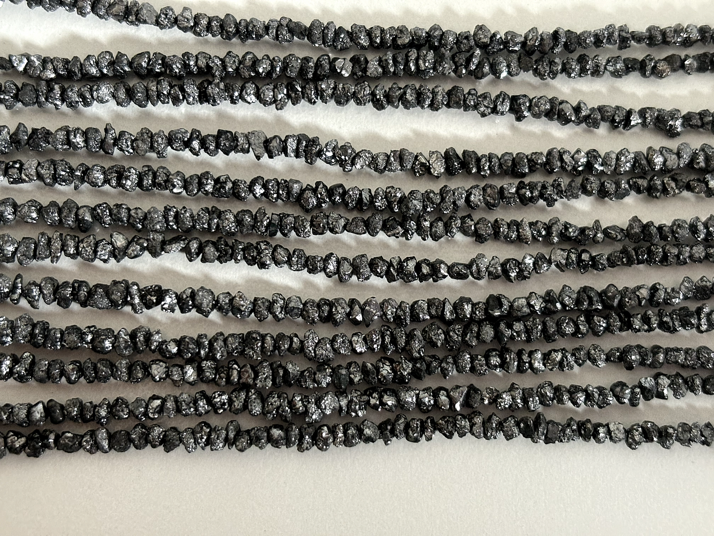 Echte schwarze Rohdiamantkette mit 925 Silberverschluss ca. 45 cm sehr schön