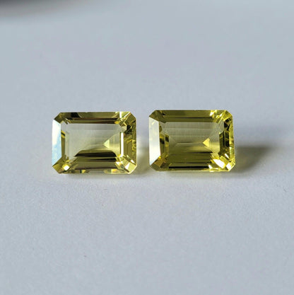 Yellow Citrine Faceted Loose Stone Pair, 10.81 ct, 15.8x11.8 mm – view 2 of 3