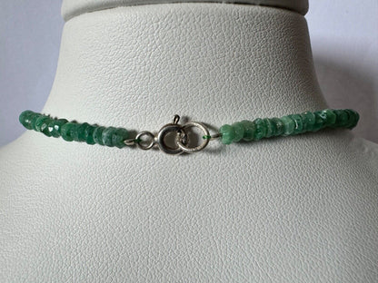 Silver Emerald Rondelle Necklace, 70 ct, 42 cm – view 8 of 21
