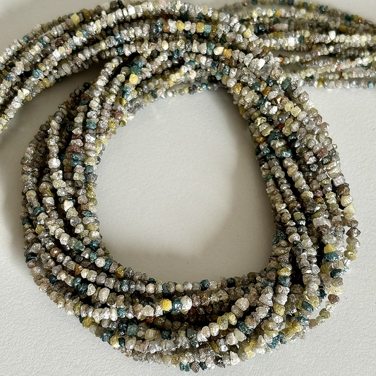 Echte Multi Rohdiamant Kette mit 925 Silber Verschluss ca. 45cm sehr schön