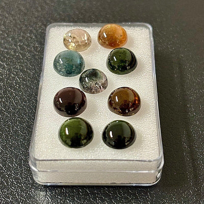 Multicolour Tourmaline Round Cabochon, 3.77 ct, 9-9.8 mm – view 4 of 5