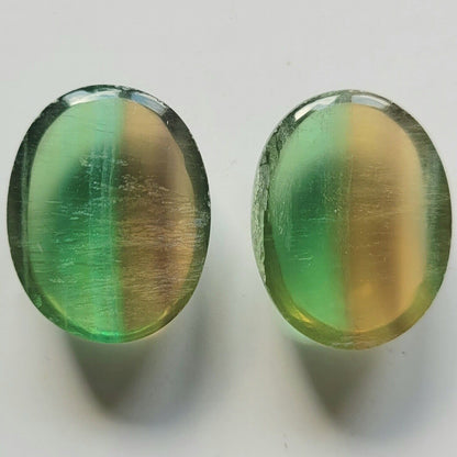 Multicolour Fluorite Oval Cabochon Pair, 58.53 ct, 21.5x16.5 mm – view 3 of 3