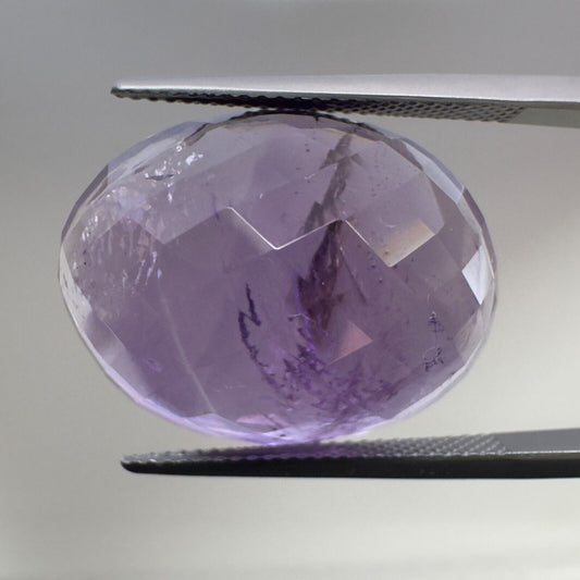 Amethyst Purple Oval Cut Faceted 22.7 x 17.5 mm 32.08 Carat With Inclusions