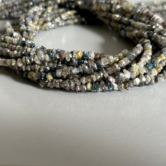 Echte Multi Rohdiamant Kette mit 925 Silber Verschluss ca. 45cm sehr schön