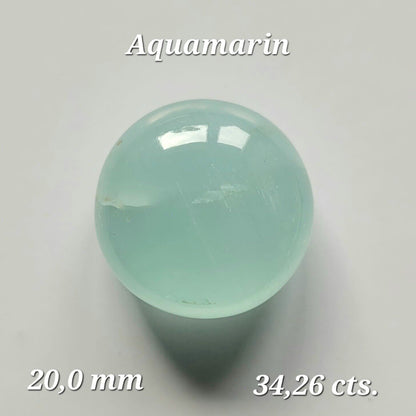 Blue Aquamarine Round Cabochon, 34.26 ct – view 2 of 4