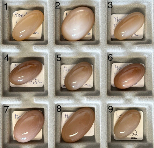 1 Piece Moonstone Cabochon Multicolor Shiny Gemstones 26-32x 14-22mm Selection