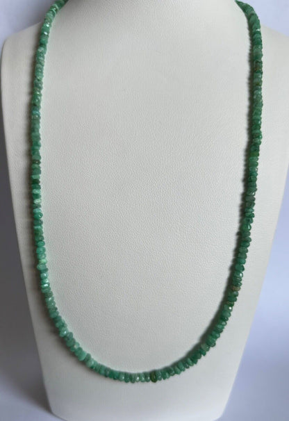 Silver Emerald Rondelle Necklace, 39.99 ct, 42 cm – view 19 of 20