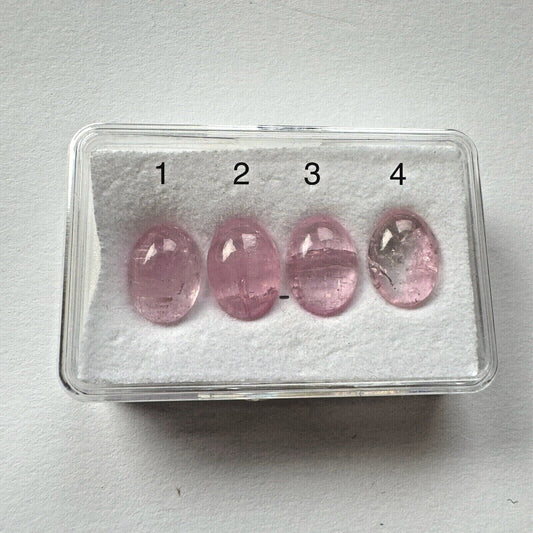 1 piece Pink Tourmaline Oval Cabochon with Inclusions 14 x 10mm 7,23cts