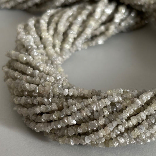 Echte graue Rohdiamant Kette mit 925 Silberverschluss ca. 45 cm wunderschön