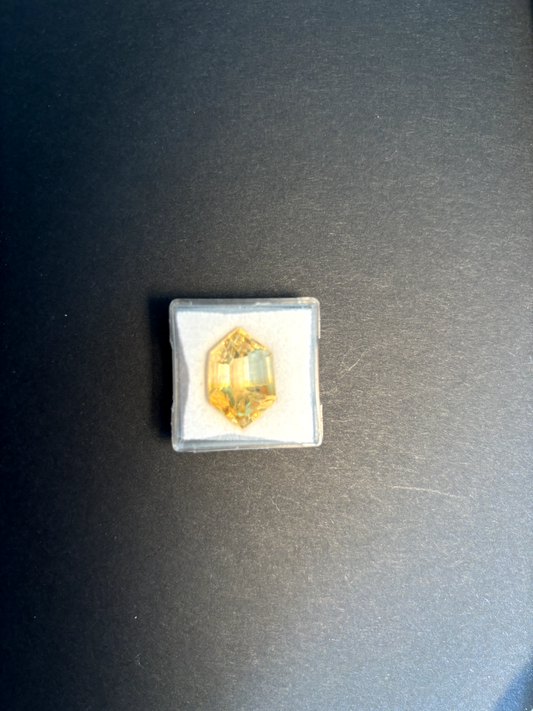 Citrine Lemon Yellow Elaborate Cut Faced Top Quality 10.98 Carats