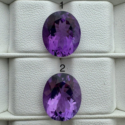 Purple Amethyst Oval Faceted Loose Stone, 7.60 ct, 14.2x11.8 mm – view 1 of 3