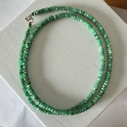 Silver Emerald Rondelle Beads, 50 ct, 42 cm – view 5 of 15