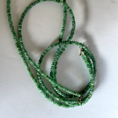 Silver Emerald Rondelle Beads, 50 ct, 42 cm – view 10 of 15