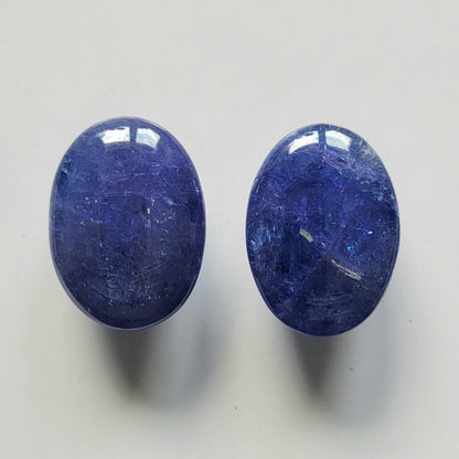 Blue Tanzanite Oval Loose Stone Pair, 84.29 ct, 23.6x17.4 mm – view 3 of 3