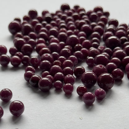 Crimson Red Ruby Round Drilled Loose Beads, 20 pieces – view 4 of 5