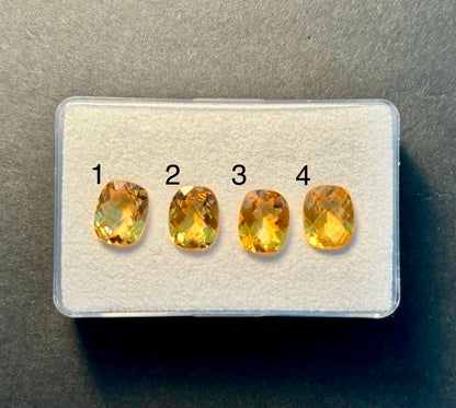Yellow Citrine Cushion Faceted Loose Stone, 6.14 ct, 9x7 mm – view 1 of 2