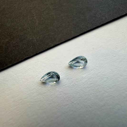 Drop shaped Aquamarine Pair 6.3x4mm
