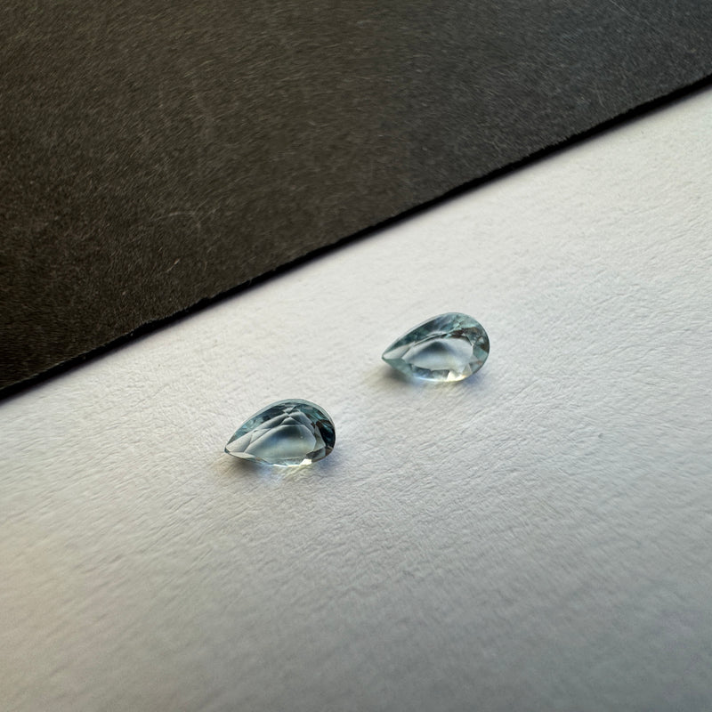 Aquamarine Drop Loose Stone Pair, 0.70 ct, 6.3x4 mm – view 1 of 4