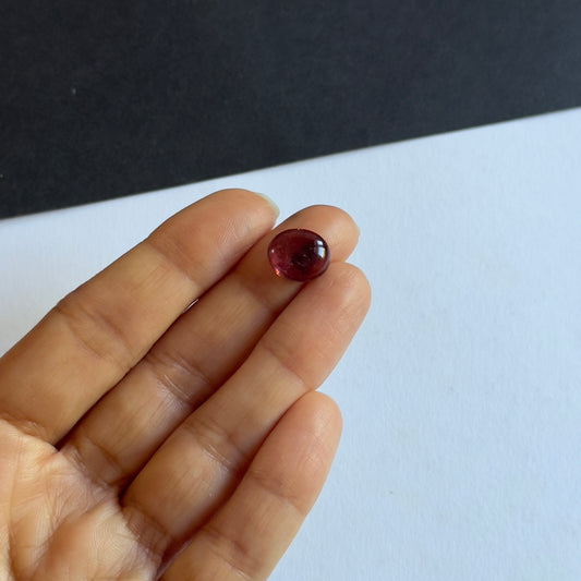 Tourmaline with Interesting Inclusion Dark Pink Oval Cabochon 5.30cts