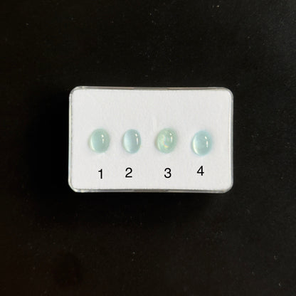 Blue Aquamarine Oval Cabochon, 8x6 mm – view 1 of 3