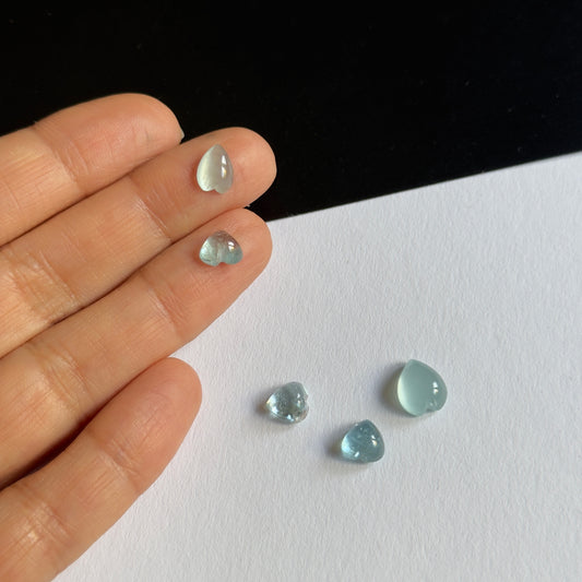 Heart Shaped Aquamarine Bright blue