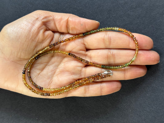 Wonderful Autumn colours ! Earthy tones Tourmaline fac. Rondelle with silver closer