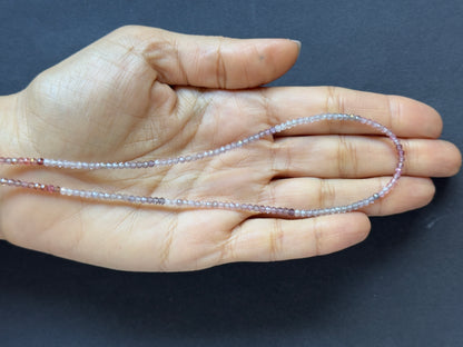 Pink Spinel Round Faceted Beads, 1.7-2.6 mm, 44 cm – view 1 of 2