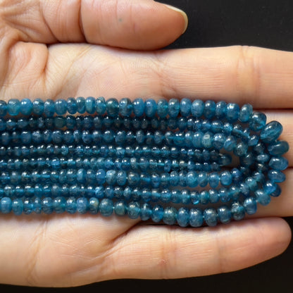 Blue Apatite Rondelle Beads, 3-4 mm, 42 cm – view 2 of 2