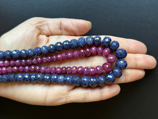 Wonderful Combination of Sparkling Ruby and Sapphire Beads!