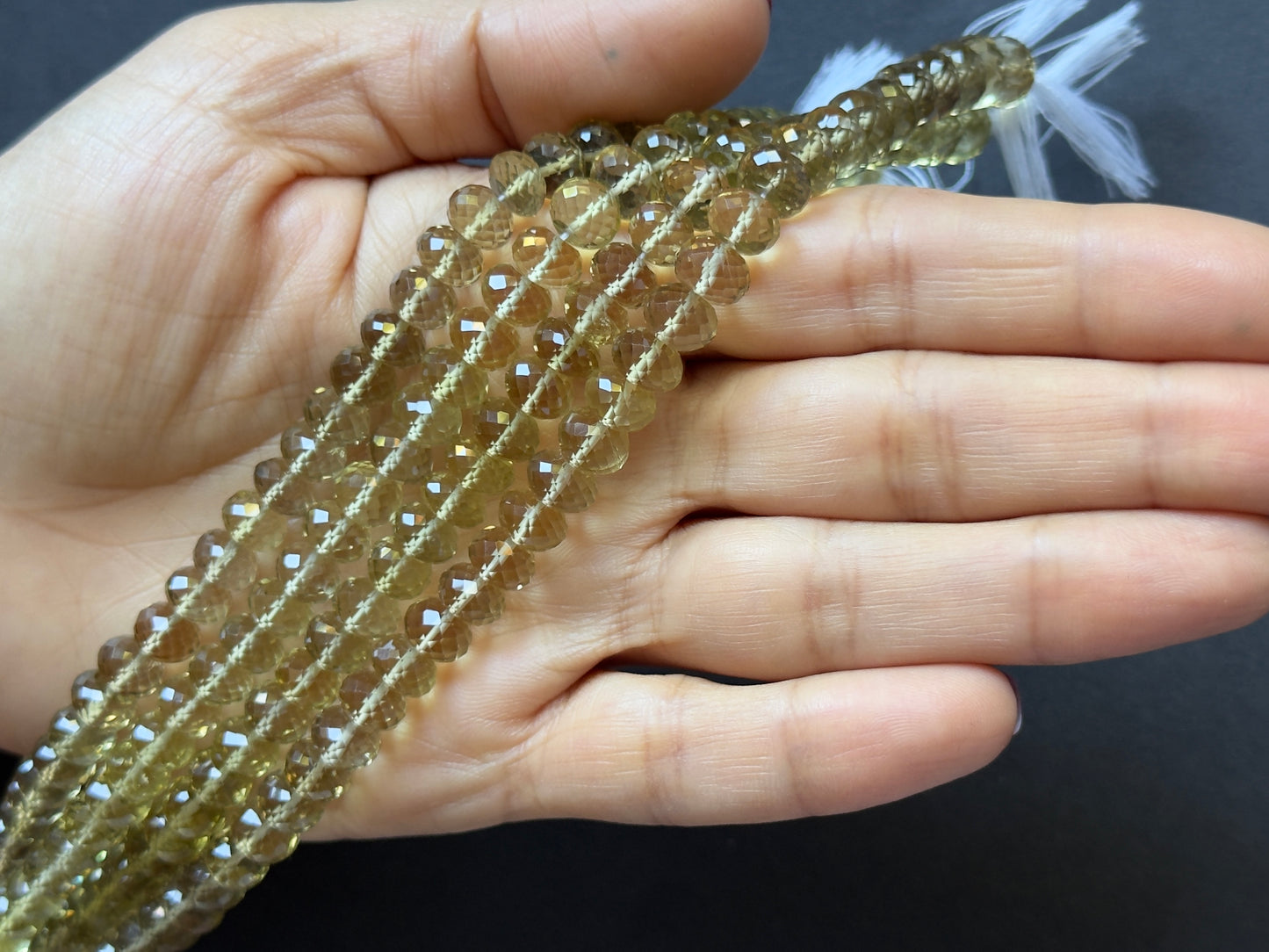 Charming and Sparkling Lemon Citrin fac. Rondelle Beads -21cm