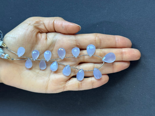 Calcedony Strand Pear Flat Briolettes