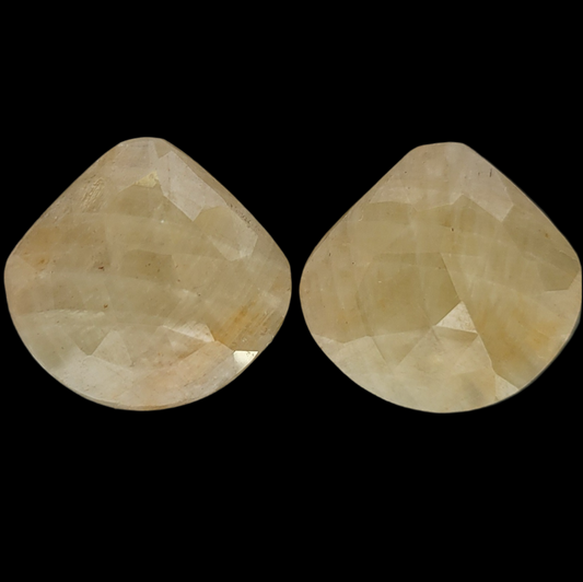 Sapphire Yellow Rose Cut Pair With Flat Back