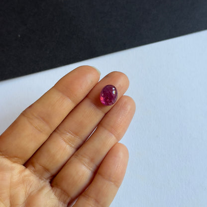 Pink Tourmaline Oval Cabochon, 4.74 ct, 11x9 mm – view 1 of 3