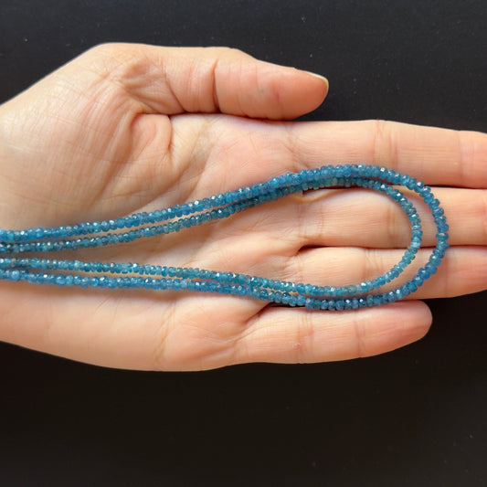 Vibrant Apatite Rondelle Faceted Beads Strand Hand-Cut